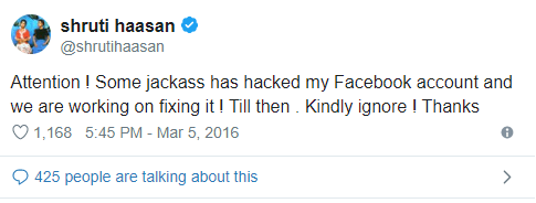 shruti hassan hacked